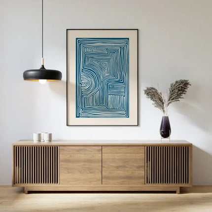 Minimalist Blue Line Art Print