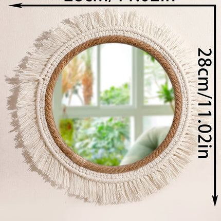 Handmade Boho Woven Wall Mirror