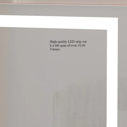 Mirrors for Bedroom Home Decor with Light 110-220V Rectangular Framed Mirror High Definition Silver Mirror 360 Degree Rotatable