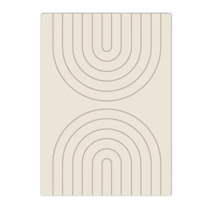 Abstract Beige Lines Canvas Art