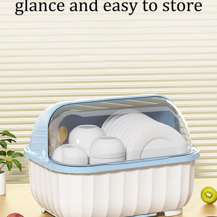 Kitchen drain cabinet with lid, bowl box for storing dishes, dishes, tableware, household small storage rack, chopsticks storage