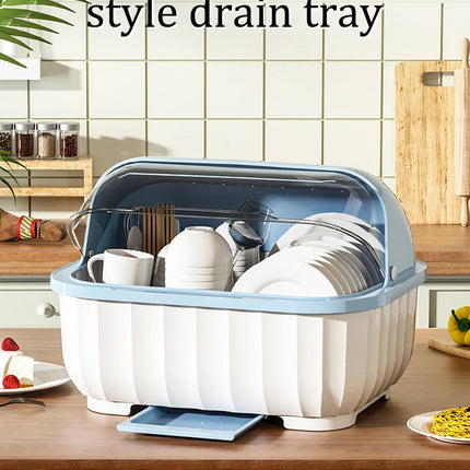 Kitchen drain cabinet with lid, bowl box for storing dishes, dishes, tableware, household small storage rack, chopsticks storage