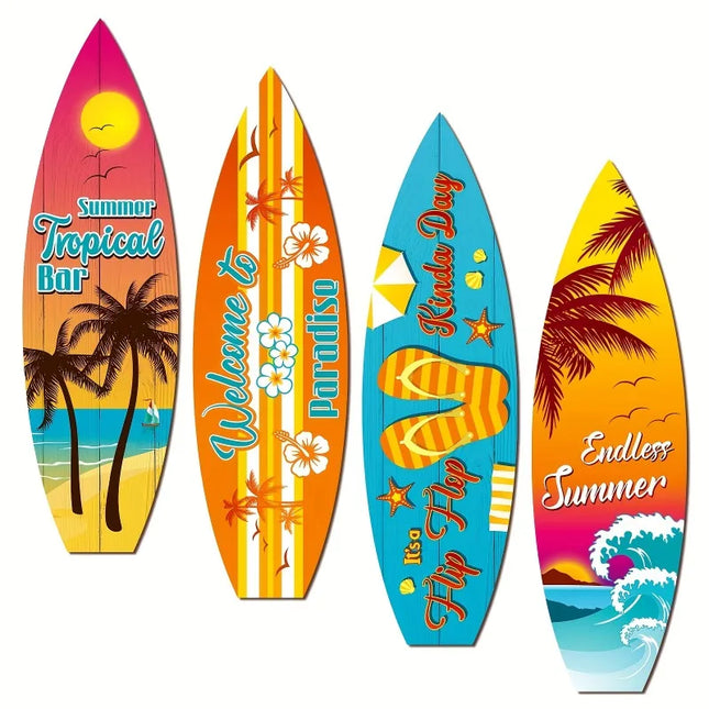 Vintage Wooden Surfboard Wall Art