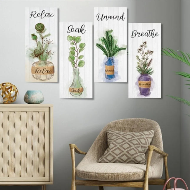 Rustic Wooden Floral Wall Plate