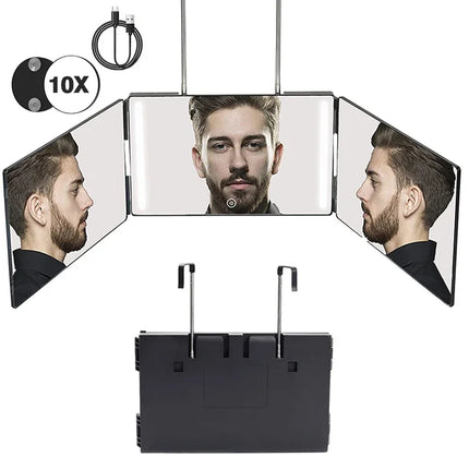 3-Way Trifold Hair Cutting & Makeup Mirror