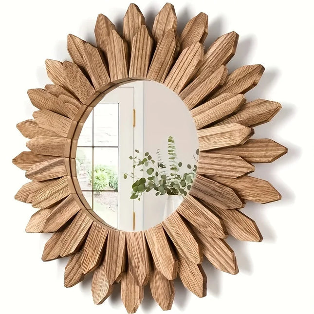 Sunflower Wooden Wall Mirror