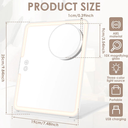 Rechargeable LED Travel Makeup Mirror