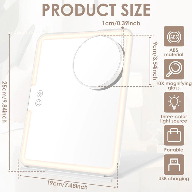 Rechargeable LED Travel Makeup Mirror