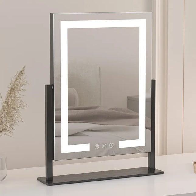 Mirrors for Bedroom Home Decor with Light 110-220V Rectangular Framed Mirror High Definition Silver Mirror 360 Degree Rotatable