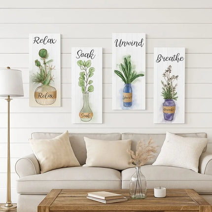 Rustic Wooden Floral Wall Plate