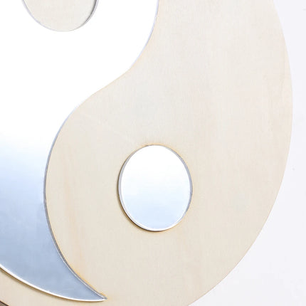 Wooden Mirror Home Decor Boho Wall Mirrors for Living Room Bedroom Tai Chi Yin Yang Wood Mirrors Room House Feng Shui Decoration