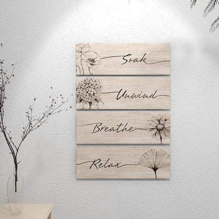 Wooden Floral Wall Plate Decor
