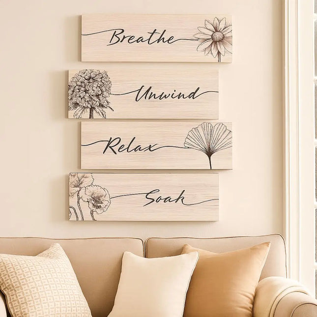 Wooden Floral Wall Plate Decor