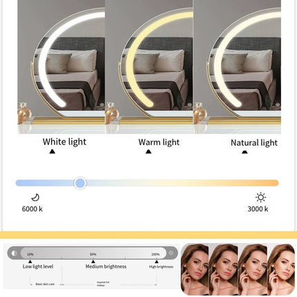 Dimmable Multi-Color Travel Makeup Mirror