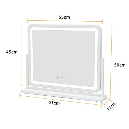 Mirrors for Bedroom Home Decor with Light 110-220V Rectangular Framed Mirror High Definition Silver Mirror 360 Degree Rotatable