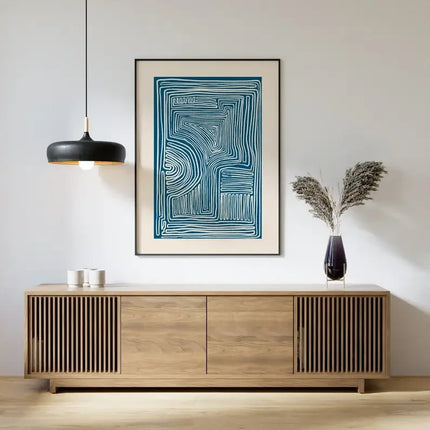 Minimalist Blue Line Art Print