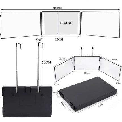 3-Way Trifold Hair Cutting & Makeup Mirror
