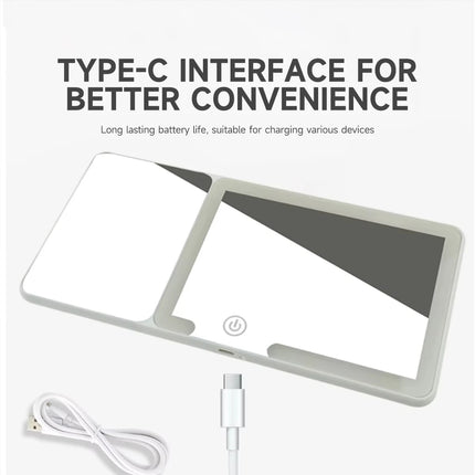 LED Car Vanity Mirror with Magnifier