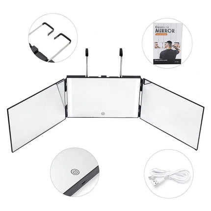3-Way Trifold Hair Cutting & Makeup Mirror
