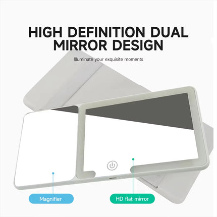 LED Car Vanity Mirror with Magnifier