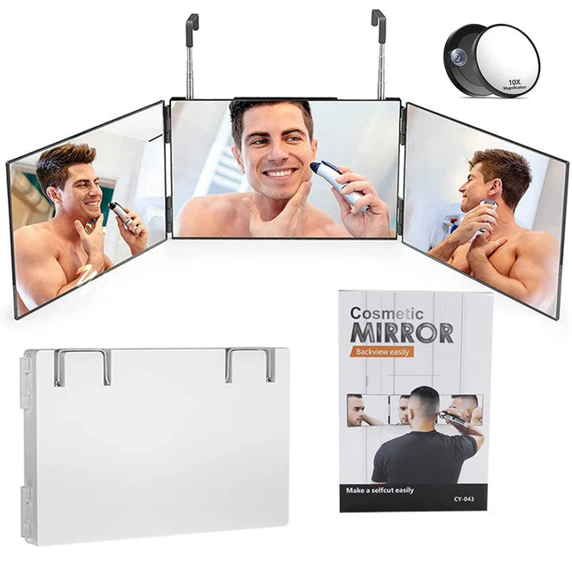 3-Way Trifold Hair Cutting & Makeup Mirror