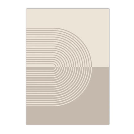 Abstract Beige Lines Canvas Art