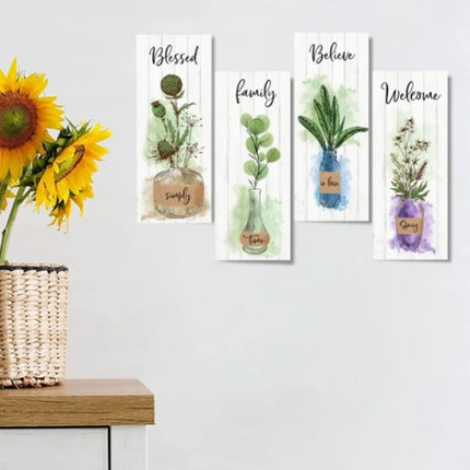 Rustic Wooden Floral Wall Plate