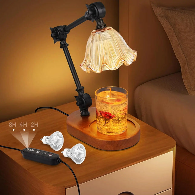 Adjustable Candle Warmer Lamp – 2-Bulb, Timer & Dimmable