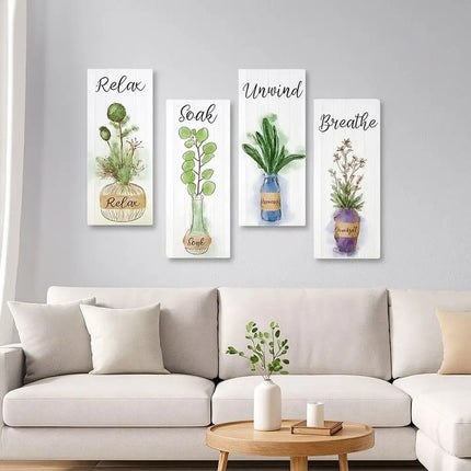 Rustic Wooden Floral Wall Plate