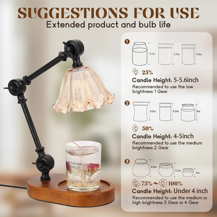 Adjustable Candle Warmer Lamp – 2-Bulb, Timer & Dimmable