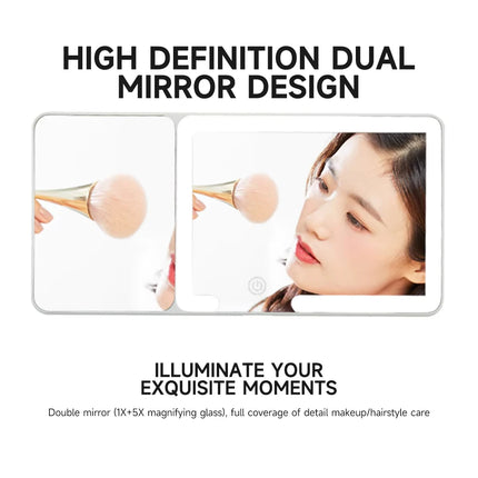 LED Car Vanity Mirror with Magnifier