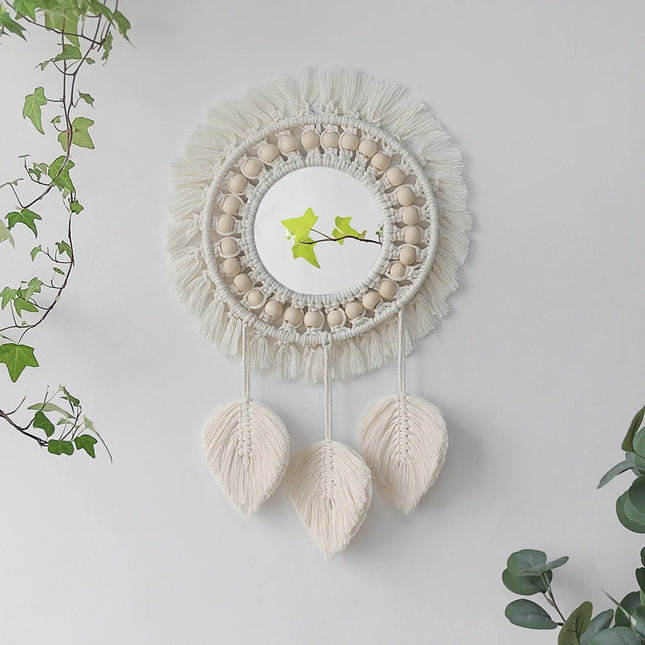 Boho Round Macrame Wall Mirror